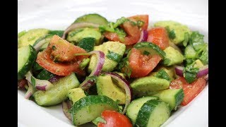 Cucumber Salad - How to Make Cucumber, Tomato and Avocado Salad