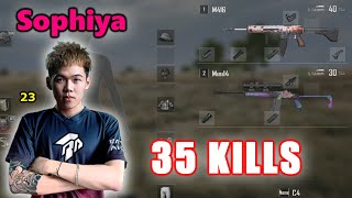 Sophiya666, FuzzFace \u0026 Stab - 35 KILLS - M416 + Mini14 - SQUADS - PUBG