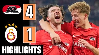 AZ Alkmaar vs Galatasaray 4-1 Highlights | Mijnans Freekick Goal | Ayhan Red Card | Europa League