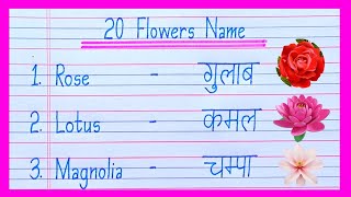 20 flowers name in english and hindi | phoolon ke naam | flowers name | flower name | फूलों के नाम