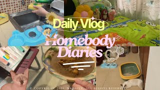 A Day in My Life  ˖⋆࿐໋ Homebody vlog, unboxing packages, clean with me, living with a kitten