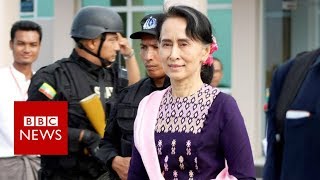 Myanmar's de facto leader makes 'symbolic' visit to Rakhine - BBC News