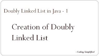 Doubly Linked List in Java -1 : Creation of Doubly Linked List