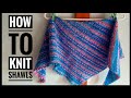 How to knit a shawl, simple triangle shawl knitting tutorial.