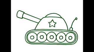 畫畫 – 教孩子畫畫:如何畫坦克 - 藝術創意 - 繪畫技能 - 兒童繪畫 tanke tank 【西瓜寶寶學畫畫】