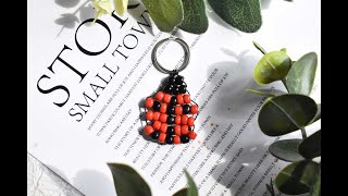 How to Make Ladybug Shaped Keychain with seed beads?