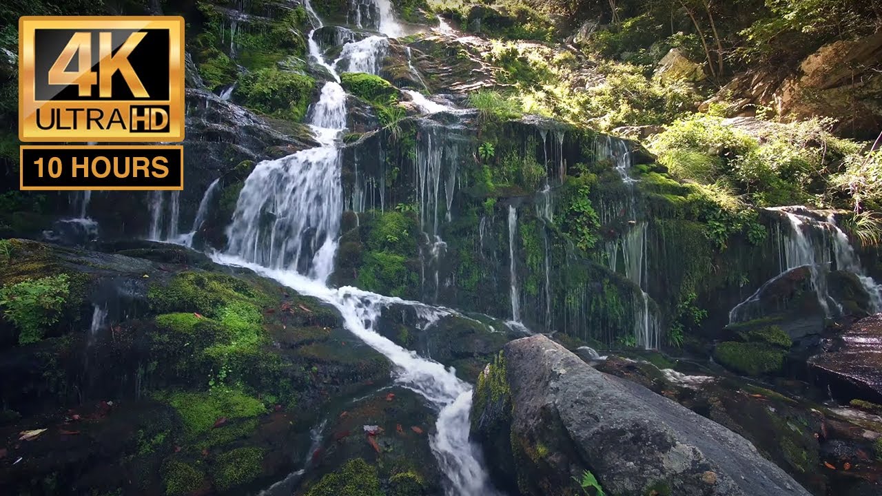 4k Waterfall 10 Hours Relaxation Sleep Youtube