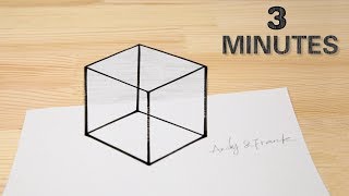 How to draw a Floating Cube  | 3D Trick Art on Paper