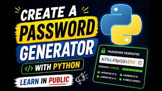create a password generator in python (learn in public)