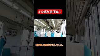 313系が急停車するとこうなります。#JR東海#313系