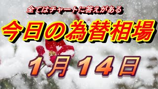 【FX】ドル、円、ユーロ、ポンド、豪ドルの為替相場の予想と前日の動きをチャートから解説。1月14日