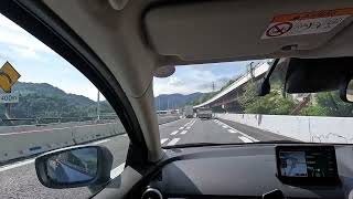 【4K 車載動画】平日13時台の東名高速(下り) 大井松田IC から右ルートが閉鎖されているので強制的に左ルートで足柄SA付近まで