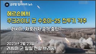 헤르손에서 우크라이나 수호이-25(Su-25) 1대 격추 _ 2023.2.23.러시아군 브리핑