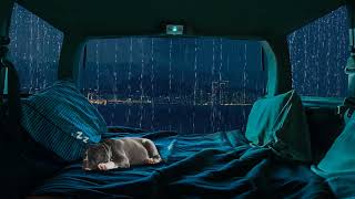10 Hours ⚡️ Rain sound in the car to relax, sleeping and help with your insomnia 🌧️ ASMR Rain