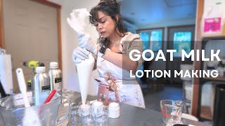 Making goat milk lotion to rescue my dried out winter skin❄️