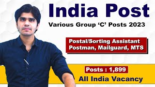 India Post Various Group 'C' Posts 2023 | Posts : 1,899 | Postman/MTS/Postal Assistant/Mailguard
