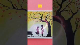 How to draw Romantic couple under love tree  || Valentine's day drawing #shorts #14february