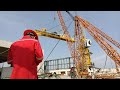 proses pembongkaran tower crane