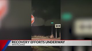 Whiteland, Indiana takes a direct hit from EF-2 tornado, destroying homes and knocking out power for