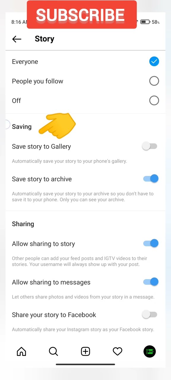 Automatically save Instagram story to gallery