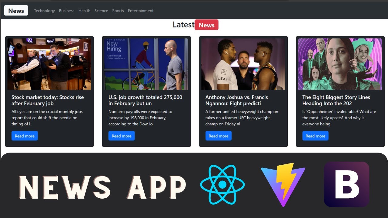 Create News App Using React Js And Bootstrap Beginner Project Learn