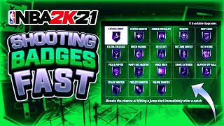 FASTEST WAY TO GET YOU SHOOTING BADGES IN NBA 2K21! BEST METHOD TO GET SHOOTING BADGES IN 2K21 HOF!