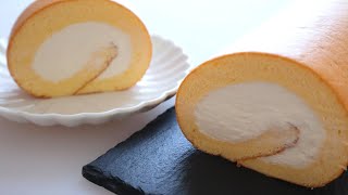 零失败的基础蛋糕卷(小四卷)做法/Swiss Roll Cake  Recipe/基本のロールケーキの作り方　簡単なのに美味い