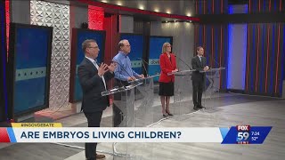 Indiana gubernatorial candidates share their thoughts on whether embryos should be considered living