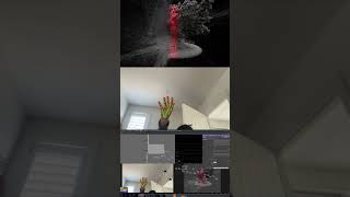 deconstructing 3d point cloud with my hands in touchdesigner. #touchdesigner #pointcloud
