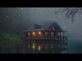 relaxing rain for sleep eliminate insomnia and sleep well with heavy rain in the forest at night