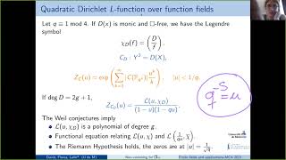 Matilde Lalín - Nonvanishing for cubic L-functions over function fields