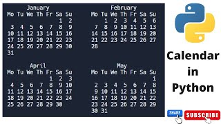 How to create Calendar in Python| Calendar Module in Python| Python Tutorial|#PythonTutorial