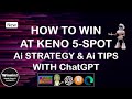 HOW TO WIN AT KENO 5-SPOT AI STRATEGY & AI TIPS #shorts #keno #multi-card #casino  #kenojackpot #ai