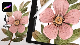 Watercolor Flower & Botanical Painting Tutorial // Procreate Watercolor