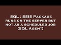 SQL : SSIS Package runs on the server but not as a scheduled job (SQL Agent)