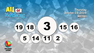 Wisconsin Lottery Midday Draw 10/03/2024