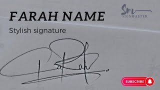 Farah name signature|how to sign your name|how to sign Farah name|how to create your name signature|