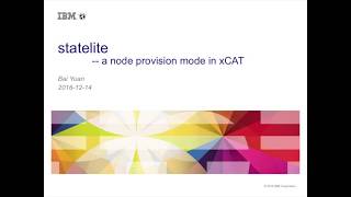 bare metal provisioning method xCAT statelite