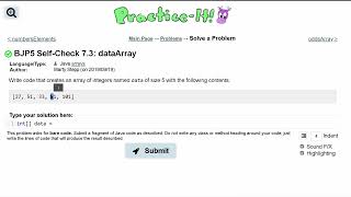 Java Practice It | Self-Check 7.3: dataArray | arrays