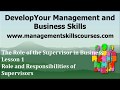 The Role of the Supervisor in Business