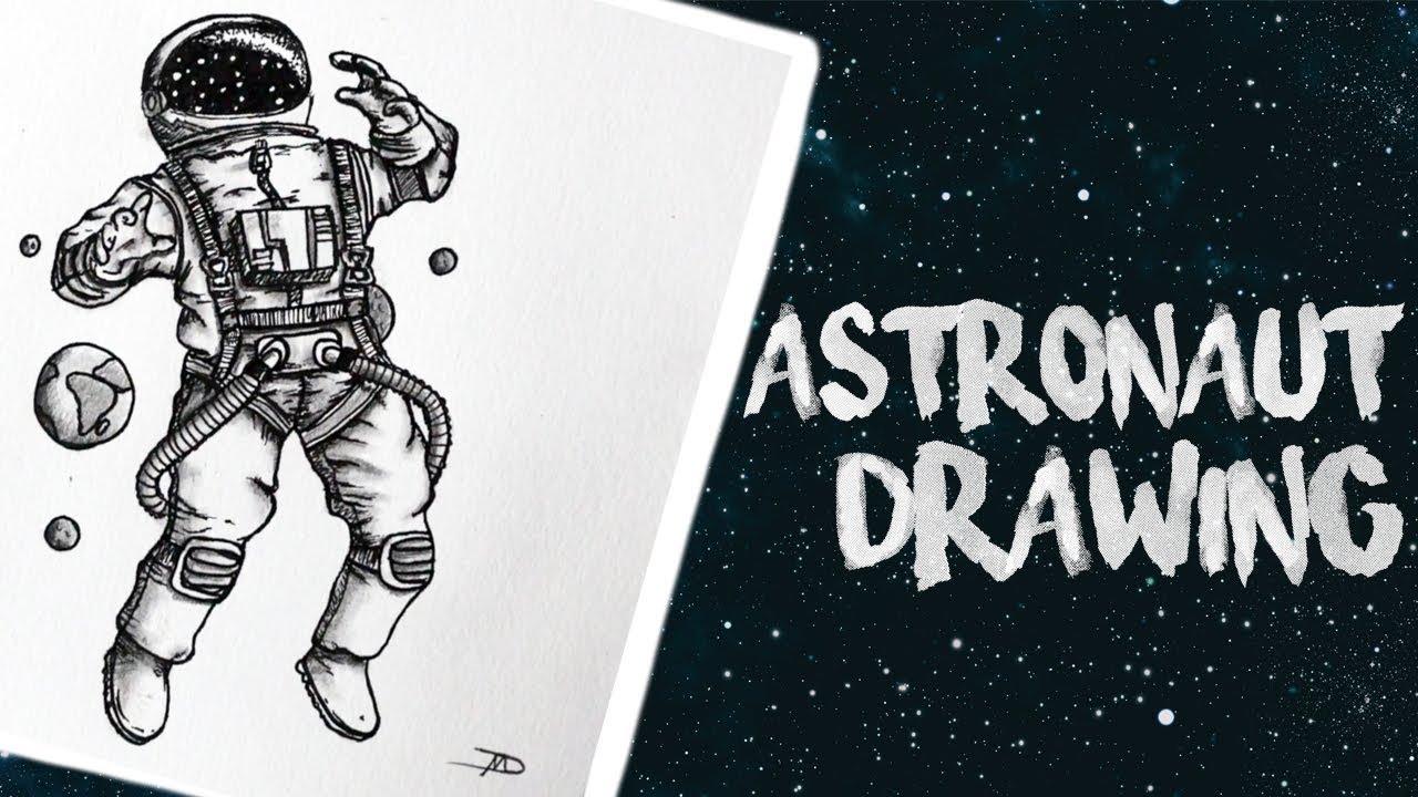Astronaut In Space Drawing Timelapse Youtube