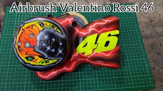 Tutorial Airbrush Design Rossi 46 / Background Lightning SunMoon / Casing Magnet 125z