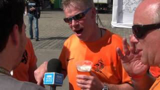 Holland Oranje fans in Fanzone Charkov / Charkiv / Kharkov / Kharkiv EK voetbal 2012 Oekraïne