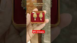 Daily wear gold earrings designs 22karat hallmarked. Small 2 grams gold earrings designs