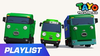 [Playlist] Team Green Car Song | Learn Colors Song | The Strong Heavy Vehicles | Tayo and Friends