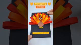 Cute Gift Idea 💛 Paper Strips Turkey 🦃 Happy Thanksgiving Pop Up Card | Easy DIY Paper Craft