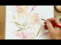 how to paint pretty lily flowers in loose watercolor easy floral botanical tutorial lesson