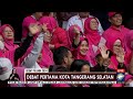 unik cara pendukung menyamangati calon wali kota tangsel saat debat publik