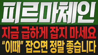 [피르마체인 코인전망] 지금 급하게 잡지 마세요!! \