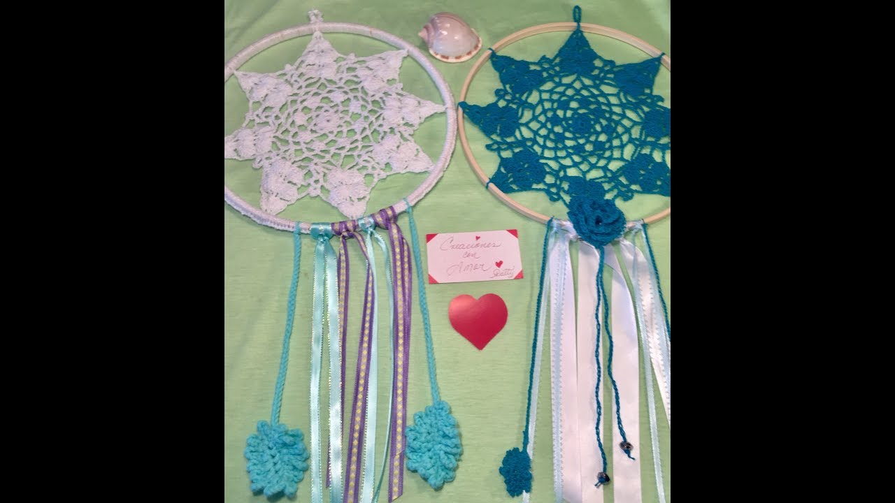 Atrapasuenos Tejidos A Crochet/ Crochet Dreamcatcher - YouTube